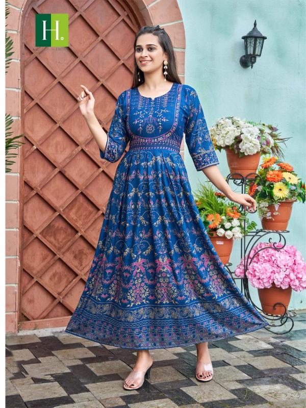 Hirwa Sunaina 1 Festive Wear Long Anarkali Kurti Collection